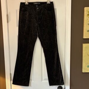 GAP Velveteen Black Paisley Pants/Jeans 8